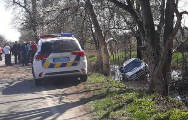 ДТП на Берегівщині: авто поліції на шаленій швидкості не вписалося у поворот, протаранило дерево і вилетіло в кювет (ФОТО, ВІДЕО)