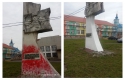 Радянський пам'ятник, який розфарбували на Берегівщині, вже відмили (ФОТО)